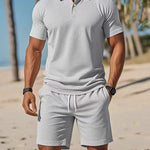 KZZ Casual sportswear versatile slim fit short-sleeved fashion suit for men