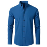 KZZ Men's Long Sleeve Dress Shirt Modern Slim Fit