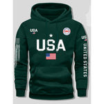 KZZ print hoodie men's fleece sweatshirt, United States letter print unisex casual