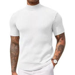 KZZ Ribbed Knit Pullover Solid Tee