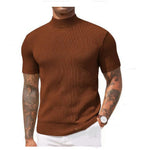 KZZ Ribbed Knit Pullover Solid Tee