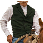 KZZ Men's Tweed Cowboy Vests Retro Elderly Aged Adult Men's Vintage Western Casual Business Vests