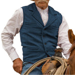 KZZ Men's Tweed Cowboy Vests Retro Elderly Aged Adult Men's Vintage Western Casual Business Vests