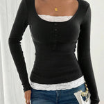 Zeagoo Fashion Lace Patchwork Pit-Stripe Knit Top for Women Elegant Date Night Party 2026 | Under $40