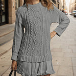 Zeagoo Women's Casual Cozy Cable Knit Sweater Dress