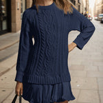 Zeagoo Women's Casual Cozy Cable Knit Sweater Dress