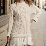 Zeagoo Women's Casual Cozy Cable Knit Sweater Dress
