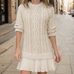 Zeagoo Women's Casual Cozy Cable Knit Sweater Dress