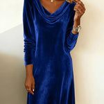 Lux Velvet Cowl Neck Mini Dress