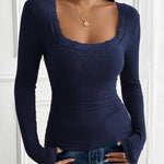Zeagoo Slim Lace Patchwork U-Neck Undershirt for Women Elegant Date Night Party 2026