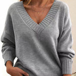 Zeagoo Elegant Casual V-neck Knit Sweater for Women Casual Work Office Loose Fit 2026 | Under $25