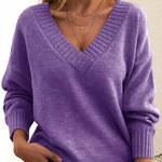 Zeagoo Elegant Casual V-neck Knit Sweater for Women Casual Work Office Loose Fit 2026 | Under $25