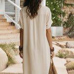 Relaxed Everyday Style Button Down Shirt Dress