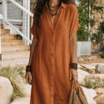 Relaxed Everyday Style Button Down Shirt Dress