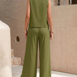 Minimalist Relaxed Fit Sleeveless Two Piece Set