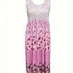 Boho Printed Sleeveless Cotton Blend Dress