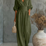 Elegant Vacation Ruched Empire Waist Jumpsuit