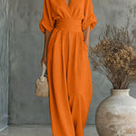 Elegant Vacation Ruched Empire Waist Jumpsuit