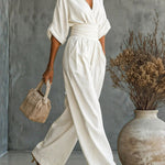 Elegant Vacation Ruched Empire Waist Jumpsuit