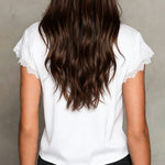 Alluring Lace-trimmed V-neck Satin Blouse