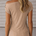 Elegant One Shoulder Slim Fit Elastic Knit Top