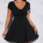 Feminine Going Out Ruched Front Mini Dress