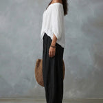 Boho Off Shoulder Blouse and Wide Leg Pants Set