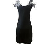 Chic Sleeveless Contrast Color Lace Flower Collar Dress