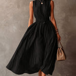 Flowy Comfort Sleeveless Pinsptripe Maxi Dress