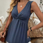 Casual Chic Twist Front Babydoll Shape Tank Top
