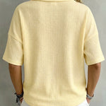 Effortless Polo Collar Short Sleeve Waffle T-shirt