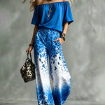 Fashion Gradient Leopard Print Matching Set