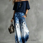 Fashion Gradient Leopard Print Matching Set