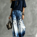 Fashion Gradient Leopard Print Matching Set