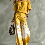 Fashion Gradient Leopard Print Matching Set