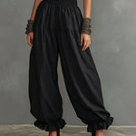 Comfort High Waist Ruffled Hem Wide Leg Pants