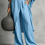 Minimalism Loose Slant Placket Matching Set