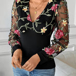 Elegant Floral Embroidered Blouse | A-Line Dress