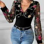 Elegant Floral Embroidered Blouse | A-Line Dress