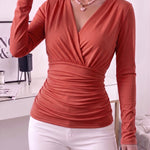 Modern Casual Comfort Stretch Wrap Top