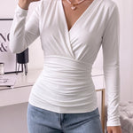 Modern Casual Comfort Stretch Wrap Top