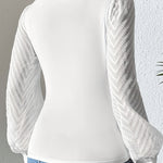 Chic Date Night Textured Puff Sleeve Wrap Blouse