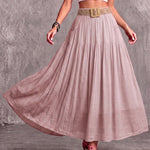 High Waist Tiered Flowy Maxi Skirt