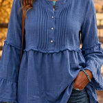 Boho Frayed Edge Detail Peplum Blouse