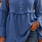 Boho Frayed Edge Detail Peplum Blouse