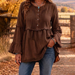 Boho Frayed Edge Detail Peplum Blouse