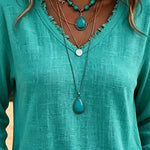 Everyday Relaxed Fit Frayed Edge Long Sleeve Top