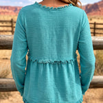 Casual Loose Tassel Long Sleeve Top