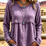 Casual Loose Tassel Long Sleeve Top