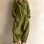 Loose Fit Cargo Linen Jumpsuit